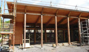 timber building under construction