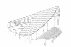 drawing of a pavilion roof