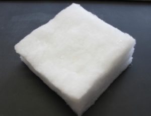 square of recycled PET bottle insulation